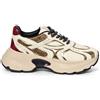 GIO+ DALIA 36 SNEKERS DONNA IN PELLE CAVALLINO ANIMALIER E PITONE BORDEAUX