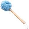 Odoukey Luffa con manico scrubber per la schiena per doccia Manico lungo in legno Doccia luffa Morbida spazzola in rete di nylon Spugne da bagno per esfoliante corpo