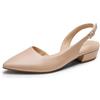 DREAM PAIRS Scarpe Slingback Donna Eleganti | Tacco Basso 3 cm, Punta Appuntita, Cinturino Regolabile, Soletta Imbottita e Suola Antiscivolo per Lavoro e Matrimonio
