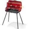 Ompagrill Barbecue a carbone a valigetta con coperchio ompagrill con griglia 28x46,5 cm