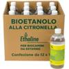 Tecno Air System Bioetanolo per biocamini da esterno ethaline garden con citronella 12 bottiglie da 1 lt - totale di 12 litri