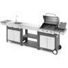 Ompagrill Cucina da esterno modulare ompagrill indian in acciaio inox con barbecue indianapolis 4/b, lavello e tavolo