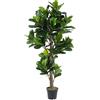 Andrea Bizzotto Pianta Artificiale Ficus Lyrata con Vaso 153 foglie H190 cm