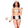 CHILIROSE, CHILIROSE COSTUMES Costume Cameriera Sexy CR4846 Completo 8 Pezzi Nero Bianco Poliestere S/M - Chilirose