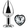 SECRETPLAY, SECRETPLAY TOYS Plug Anale Con Diamante Cuore Piccolo 7 Cm Argento Alluminio - Secret Play