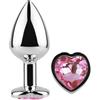 SECRETPLAY, SECRETPLAY TOYS Plug Anale Con Diamante Cuore Fucsia Piccolo 7 Cm In Alluminio - Secret Play