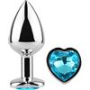 SECRETPLAY, SECRETPLAY TOYS Plug Anale Con Diamante Cuore Blu Piccolo 7 Cm In Alluminio - Secret Play