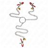 KINK, KINK NIPPLE GRIP Morsetti Per Capezzoli E Clitoride Con Catena E Campanelli 30 Cm Rosso Metallo - Kink