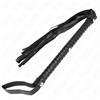 KINK, KINK IMPACT TOUCH Frusta BDSM Manico Lungo 60 Cm Pelle Nera - Kink