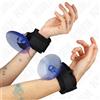 KINK, KINK WRIST RESTRAINT Polsini Bondage Con Ventosa Regolabili Neri Nylon 29-40 Cm - Kink