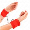 KINK, KINK WRIST RESTRAINT Polsini Bondage In Pelliccia Sintetica Rosso Principianti 30x7 Cm - Kink