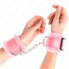 KINK, KINK WRIST RESTRAINT Polsini Bondage Foderati In Pelliccia Rosa Regolabili 17-31 Cm - Kink