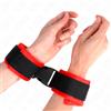 KINK, KINK WRIST RESTRAINT Polsini Bondage Regolabili In Nylon Nero Rosso 25-35 Cm - Kink