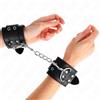 KINK, KINK WRIST RESTRAINT Polsini Bondage Regolabili Doppia Fibbia Pelle Nera 19-26 Cm - Kink