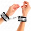 KINK, KINK WRIST RESTRAINT Polsini Bondage In Metallo E Imbottitura Regolabili Nero Argento 30x4 Cm - Kink