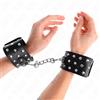 KINK, KINK WRIST RESTRAINT Polsini Bondage Regolabili In Pelle Neri Con Borchie 19-24 Cm - Kink
