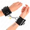 KINK, KINK WRIST RESTRAINT Polsini Bondage Con Serratura Regolabili Nero Similpelle 17-29 Cm - Kink