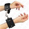 KINK, KINK WRIST RESTRAINT Polsini Bondage In Pelle Neri Regolabili 21-28 Cm - Kink