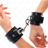 KINK, KINK WRIST RESTRAINT Polsini Bondage In Pelle Neri Regolabili 17-28 Cm - Kink