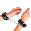KINK, KINK WRIST RESTRAINT Polsini Bondage Regolabili In Pelle Nera 16-22 Cm - Kink