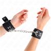 KINK, KINK WRIST RESTRAINT Polsini Bondage Regolabili In Nylon E Pelle Neri 19-29 Cm - Kink