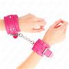 KINK, KINK WRIST RESTRAINT Polsini Bondage Regolabili Rosa Lampone In Pelle Sintetica 20-28 Cm - Kink