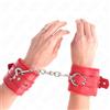 KINK, KINK WRIST RESTRAINT Polsini Bondage Imbottiti In Pelliccia Regolabili Rosso 17-29 Cm - Kink
