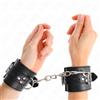 KINK, KINK WRIST RESTRAINT Polsini Bondage In Pelle Neri Regolabili 17-28 Cm - Kink