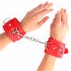 KINK, KINK WRIST RESTRAINT Polsini Bondage Regolabili Con 3 Anelli A D Rosso 17,5-25 Cm - Kink