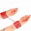 KINK, KINK WRIST RESTRAINT Polsini Bondage Regolabili In Pelle Rossa Con Rivetti 19-24 Cm - Kink