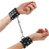 KINK, KINK WRIST RESTRAINT Polsini Bondage In Pelle Neri Con Rivetti Regolabili 19-24 Cm - Kink