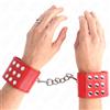 KINK, KINK WRIST RESTRAINT Polsini Bondage Regolabili In Pelle Rossa Con Chiusura A Scatto 19-24 Cm - Kink