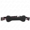 KINK, KINK COLLAR GAG Bavaglio Fantasy Osso 12 Cm Silicone E Pelle Nero - Kink