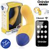 ONINDER CUTE Vibratore Punto G Multifunzione 14 Cm Giallo Blu Silicone Ricaricabile Telecomandato - Oninder