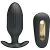 PRETTY LOVE, PRETTY LOVE BOTTOM Plug Anale Vibrante Elettrico Ricaricabile Kelly Nero Silicone Metallo 9,2 Cm Telecomando - Pretty Love