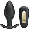 PRETTY LOVE, PRETTY LOVE BOTTOM Plug Anale Vibrante Ricaricabile 12 Funzioni Nero Silicone Telecomandato - Pretty Love