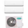 Condizionatore Climatizzatore Hisense Dual inverter 9+12 serie Hi Comfort con esterna 2AMW42U4RGC R32 A++ WiFi