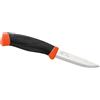 Morakniv Mora-Messer, Companion, Coltello con lama in acciaio inox 12C27, impugnatura bicolore, custodia in colore neon con clip da cintura