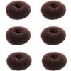 Odoukey 6 pezzi extra piccoli per chignon per bambini, ciambella, calzino, forma per chignon per ragazze, mini modellatore per ciambelle per capelli corti e sottili, di piccole dimensioni, 6, 3 cm, marrone sc