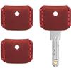 TIXIPEM Leather Key Covers Caps - Key Toppers Identifiers Head Sleeves Use for Standard Flat House Office & Apartment