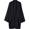 Hperu Kimono Cardigan da Uomo Stile Giapponese Vintage Sottile Protezione Solare Manica Lunga Kimono in Poliestere per Uso Quotidiano, Foto, Vestire, Nero, Top
