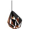 Eglo lampada da tavolo Carlton 1, lampada vintage a 1 fiamma, lampada | da comodino in acciaio, colore: nero e rame, attacco: E27