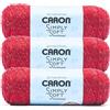 Caron Simply Soft Sunkissed Tomato Tonal Yarn - Confezione da 3 gomitoli da 141 g / 5oz - 100% acrilico - #4 pettinato (medio) - 248 metri - per maglia/uncinetto