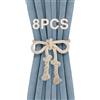 Apipi 8 corde per tende in cotone naturale, color crema, stile villaggio, 91 cm, fermatende decorativi per tende in stile rustico rurale, tende nautiche BoHo, per patio esterno