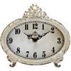 NIKKY HOME Orologio da tavolo vintage, design rustico a batteria, decorazione per la casa chic per camino, mensola, scrivania, piano di lavoro, bianco invecchiato