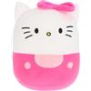 CARTOON Cuscino squishy 3D morbido cuscino decorativo in poliestere con dettagli tridimensionali e ricami effetto antistress 25×20×10 cm (Hello Kitty, fucsia)