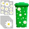 AffeGifts Adesivi per Bidoni Della Spazzatura, 8 Fogli Adesivi di Fiori per Bidone Autoadesivo Adesivi Bin per Fiori con Ruote Impermeabile Adesivi Fiore Pattumiera per Contenitori, Casa, Decorazione Murale