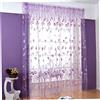 Hperu Tende per finestre in voile velato, tende stampate in tulle per la decorazione domestica della camera da letto del soggiorno, voile velato con filtraggio della luce viola 100 * 200 cm
