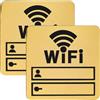 GORGECRAFT 2pz Segnaletica WiFi con Password in Acrilico Dorato Riscrivibile Autoadesivo Segnaletica Internet Wireless 3D Adesivo da Parete Negozi Pubblici Decalcomania Ospiti Case Vacanze 10cm