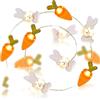 NIDONE 6.56ft Pasqua Luci Stringa Coniglietto Carota Fata Luci 20 LED Batteria Operato Luci Decorative Indoor per Pasqua Forniture di Partito